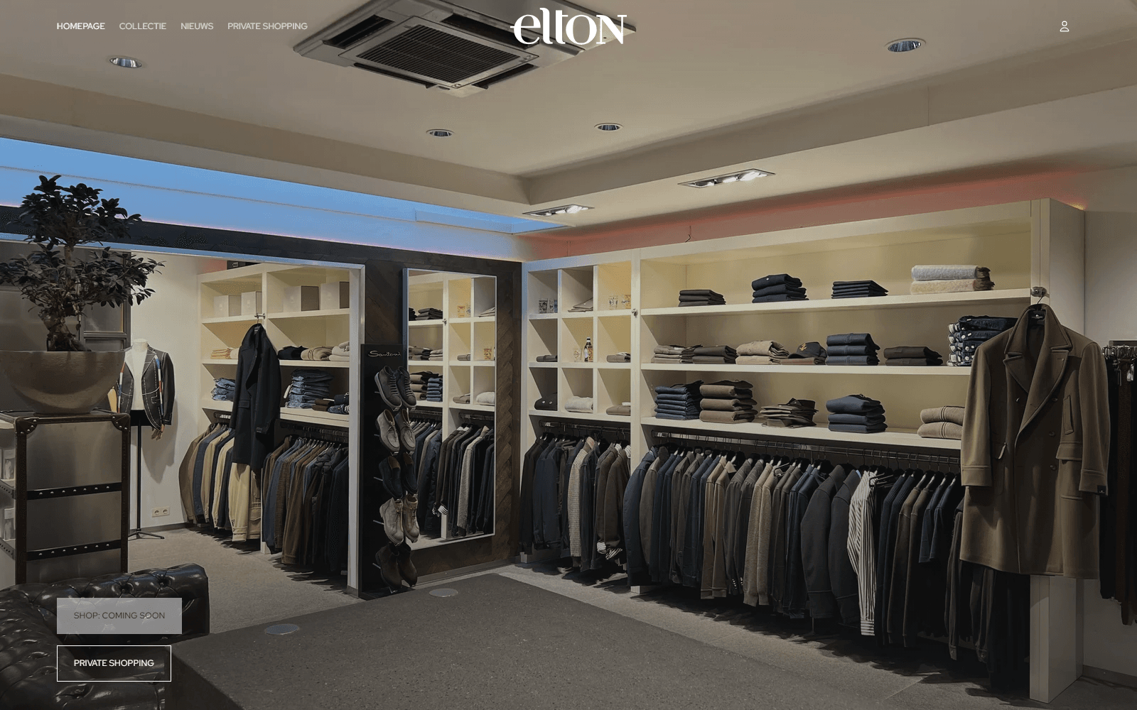 The Elton Herenmode storefront homepage
